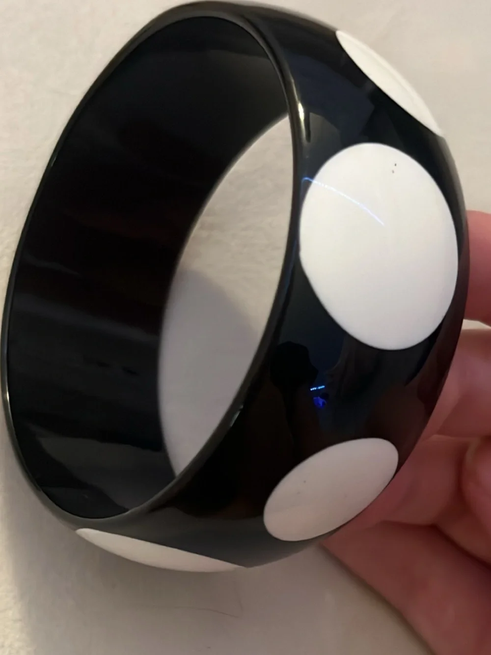 Black and White Polka Dot Bangle Bracelet - Fashion Accessory